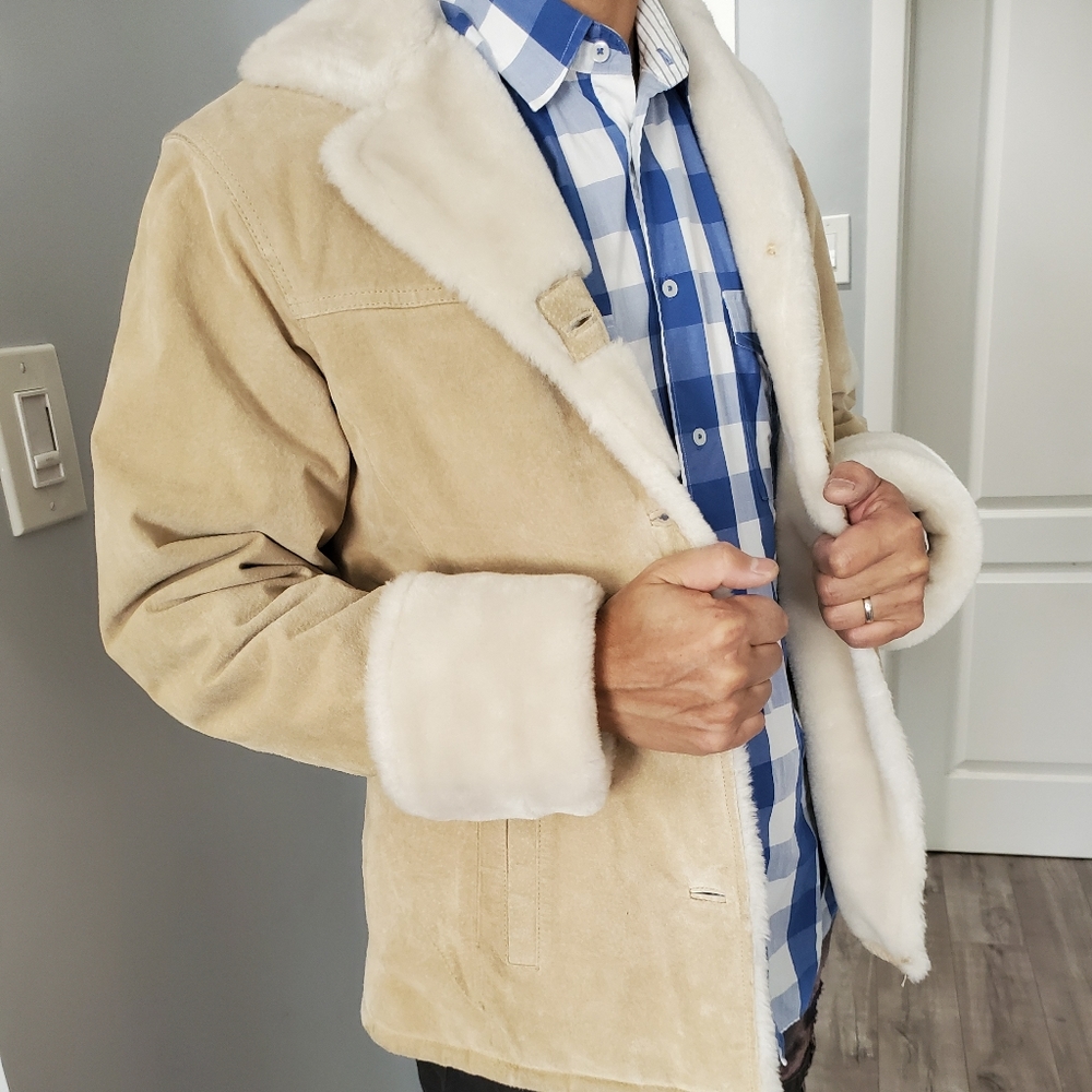 Genuine leather jacket men S